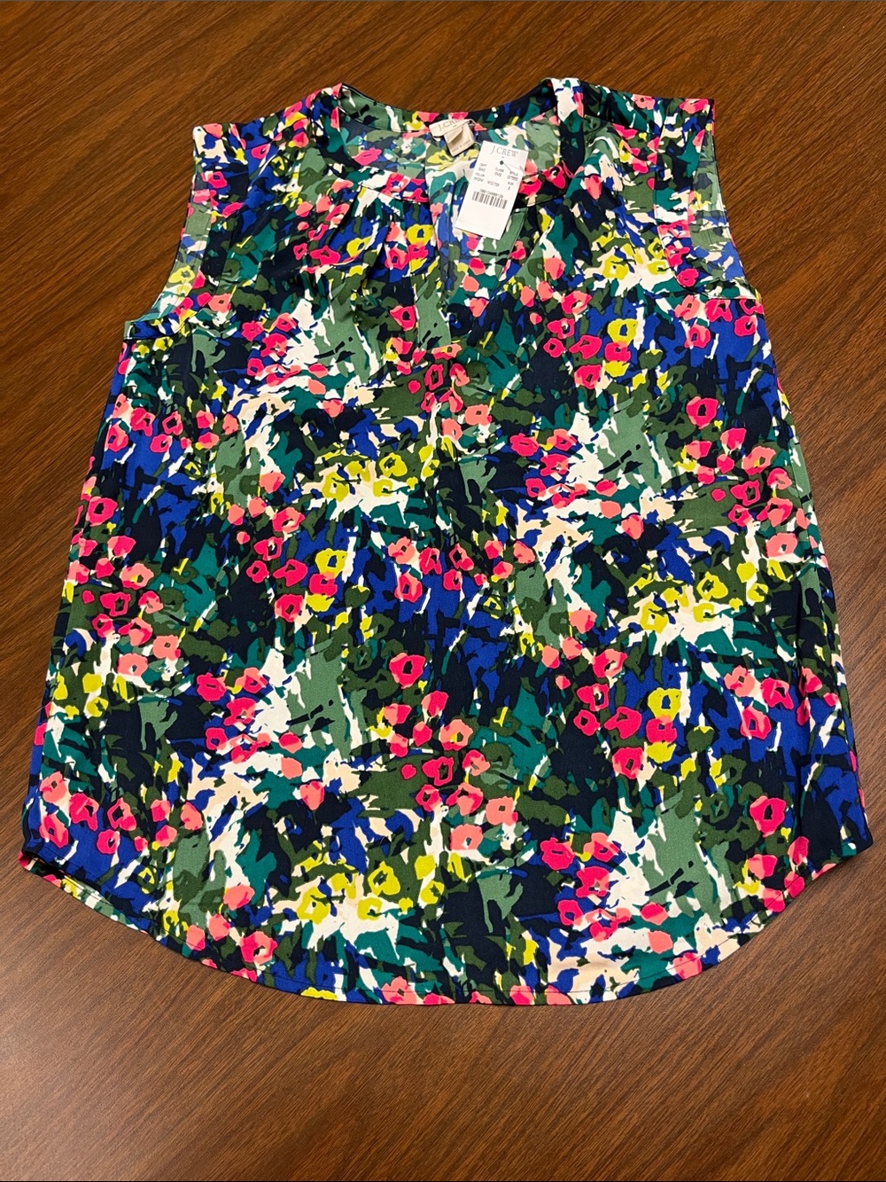J. Crew Abstract Floral Print Sleeveless Blouse, size 2, new with tags